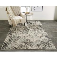 Kano Distressed Diamonds Rug, Charcoal/Ivory, 5ft - 3in x 7ft - 6in Area Rug, 8643873FSNDIVYE76