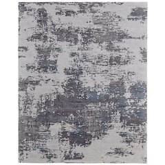 Zarah Modern Abstract, Ivory/Gray/Blue, 10' x 14' Area Rug