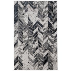 Micah Modern Chevron, Black/Gray/Silver, 8' x 10' Area Rug