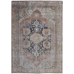 Percy Vintage Medallion Rug, Pink Clay/Charcoal Gray, 7ft-10in x 9ft-10in, PRC39ALFBRNRSTF71