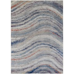 Edgemont Modern Abstract, Blue/Gray/Orange, 10' x 14' Area Rug