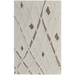 Anica Premium Wool Tufted Accent Rug, Boho Moroccan, Ivory/Beige, 4ft x 6ft, ANC8008FIVYBRNC00