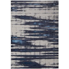 Indio Modern Abstract, Ivory/Blue/Gray, 8' x 10' Area Rug