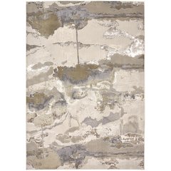 Aura Modern Watercolor, Gray/Ivory/Gold, 3'-11" x 6' Accent Rug