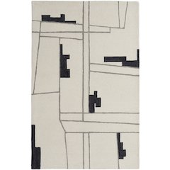 Maguire Transitional Abstract, Ivory/Gray/Taupe, 5' x 8' Area Rug