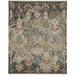 Leylan Transitional Ikat, Taupe/Tan/Orange, 5'-6" x 8'-6" Area Rug