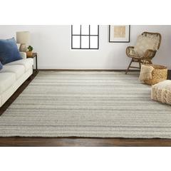 Keaton Handmade Wool Rug, Neutral Stripe, Tan/Ivory, 5ft x 8ft Area Rug, KTN8018FBRNGRYE10