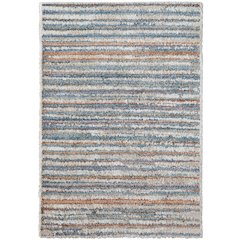 Mynka Transitional Stripes, Ivory/Blue/Orange, 9' x 12' Area Rug
