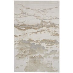 Aura Modern Abstract, Ivory/Tan/Gray, 3'-11" x 6' Accent Rug