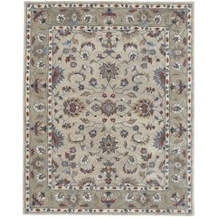 Rylan Transitional Oriental, Ivory/Taupe/Blue, 5' x 8' Area Rug
