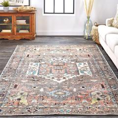 Percy Vintage Medallion, Pink Clay/Warm Gray, 7ft-10in x 9ft-10in Area Rug, PRC39AJFGRYMLTF71