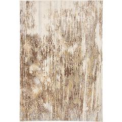 Frida Distressed Abstract Prismatic Rug, Ivory/Warm Brown, 3ft-9in x 5ft-7in, PRK3705FIVYGRYC02