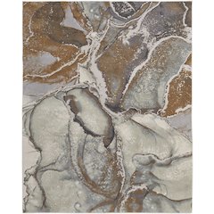 Clio Modern Abstract, Gray/Brown, 12' x 15' Area Rug