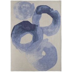 Anya Transitional Abstract, Blue/Ivory, 5' x 8' Area Rug