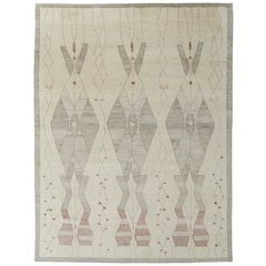 Kasbah Transitional Diamond, Tan/Gray/Red, 7'-9" x 9'-9" Area Rug