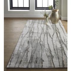 Dryden Contemporary Abstract Area Rug, Gray/Misty Blue, 9ft-6in x 13ft-6in, 8738789FBGEIVYH50