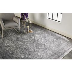 Sarrant Vintage Space-Dyed Rug, Charcoal Gray, 6ft - 7in x 9ft - 10in Area Rug, 9193967FCHL000F06