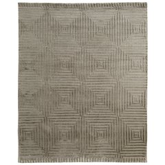 Channels Modern Geometric, Green/Taupe/Blue, 4' x 6' Accent Rug