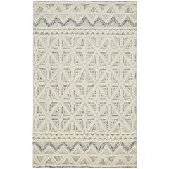 Anica Moroccan Wool Area Rug w/Diamond Lines, Ivory/Chambray Blue, 8ft x 10ft, ANC8007FBLUIVYF00