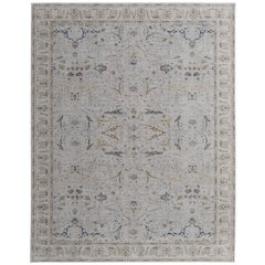 Pasha Transitional Ikat, Ivory/Blue/Taupe, 7'-10" x 10'-3" Area Rug