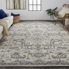 Fallon Rustic Farmhouse Rug, Light Gray/Cornflower Blue, 8ft x 10ft, FLN8838FIVYGRYF00