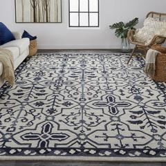 Fallon Rustic Farmhouse Rug, Flora/Fauna, Warm Dark Gray, 8ft x 10ft Area Rug, FLN8839FIVY000F00