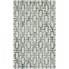 Lorrain Modern Geometric, Ivory/Green, 3'-6" x 5'-6" Accent Rug