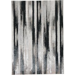 Micah Modern Abstract, Black/Silver/Gray, 3'-11" x 6' Accent Rug