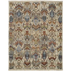 Leylan Transitional Ikat, Tan/Ivory/Orange, 3'-6" x 5'-6" Accent Rug