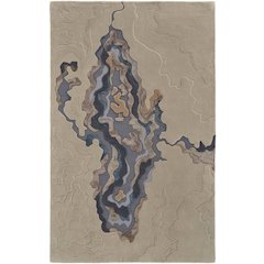 Serrano Transitional Abstract, Tan/Brown/Blue, 10' x 14' Area Rug