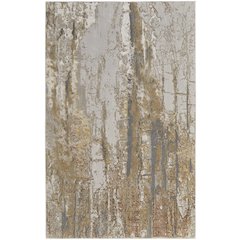 Aura Modern Abstract, Ivory/Gold/Brown, 8' x 10' Area Rug