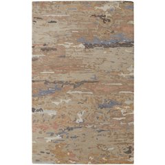 Everley Modern Abstract, Tan/Blue, 8' x 10' Area Rug