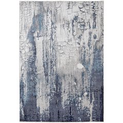 Indio Modern Abstract, Ivory/Blue/Black, 3'-11" x 6' Accent Rug