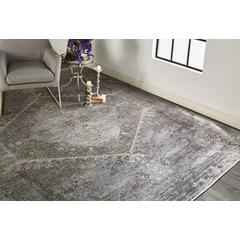 Sarrant Vintage Space-Dyed Rug, Fog Gray/Pewter, 7ft - 10in x 9ft - 10in Area Rug, 9193963FSMK000F71