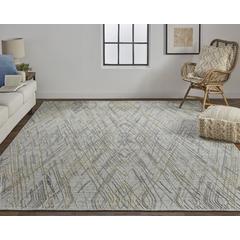 Elias Abstract Diamond Area Rug, High/Low, Oyster Gray/Taos Taupe, 9ft x 12ft, ELS6589FBLU000G00