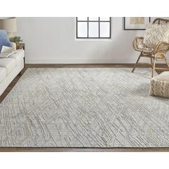 Elias Abstract Diamond Area Rug, High/Low, Silver Gray/Dusty Blue, 9ft x 12ft, ELS6589FSLV000G00