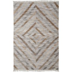 Beckett Transitional Geometric, Ivory/Gray/Tan, 5' x 8' Area Rug