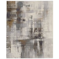 Clio Modern Abstract, Ivory/Gray/Brown, 7'-9" x 10' Area Rug