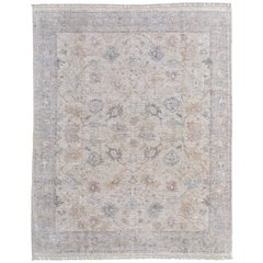 Caldwell Transitional Floral & Botanical, Ivory/Tan/Blue, 7'-6" x 9'-6" Area Rug