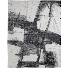 Coda Modern Abstract, Black/White, 3'-6" x 5'-6" Accent Rug