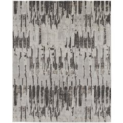 Vancouver Modern Abstract, Ivory/Brown/Gray, 6'-7" x 9'-6" Area Rug