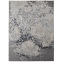 Astra Transitional Abstract, Gray/Ivory, 6'-7" x 9'-6" Area Rug