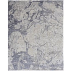 Laina Transitional Abstract, Ivory/Blue, 3' x 5' Accent Rug