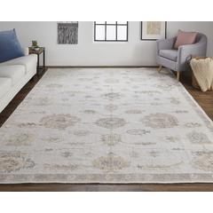 Wendover Eco Friendly PET Oushak Rug, Warm Gray/Ivory Cream, 2ft x 3ft Accent Rug, WND6846FSLV000P00