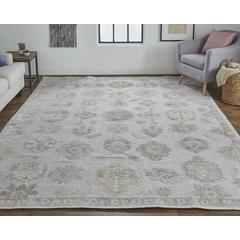 Wendover Eco Friendly PET Oushak Rug, Vapor Gray/Bone/Tan, 2ft x 3ft Accent Rug, WND6848FGRY000P00