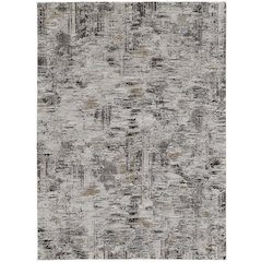Vancouver Modern Abstract, Ivory/Gray/Brown, 6'-7" x 9'-6" Area Rug