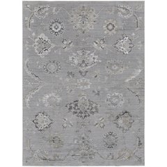 Macklaine Transitional Damask, Silver/Black, 10' x 13'-2" Area Rug