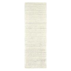 Gramercy Viscose Maze Rug, High-low Pile, Marled Ivory, 2ft-6in x 8ft, Runner, 6206326FZIN000I6A