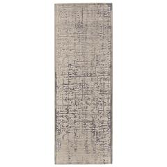 Prasad Contmporary Watercolor Runner, Steel/Silver Gray, 2ft-10in x 7ft-10in, 6703683FGRY000I71