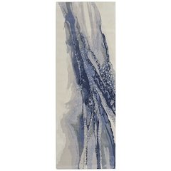 Clio Modern Abstract, Blue/Gray/Ivory, 2'-9" x 7'-10" Runner